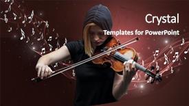  Presentation with music composer - Beautiful PPT layouts featuring lonely musical composer with violin backdrop and a tawny brown colored foreground