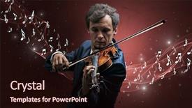  Presentation with music violin and piano - Slides enhanced with lonely musical composer with violin background and a wine colored foreground