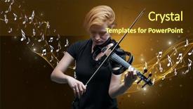  Presentation with sparkling - Amazing slides having lonely musical composer with violin backdrop and a tawny brown colored foreground