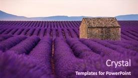  Presentation with old stone age - Presentation theme featuring lonely old abandoned stone house background and a violet colored foreground