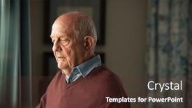  Presentation with contemplating - Cool new slide set with lonely-old-man-in-contemplation backdrop and a tawny brown colored foreground
