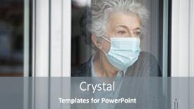  Presentation with sad woman lonely - Colorful PPT layouts enhanced with lonely-old-woman-wearing-surgical backdrop and a gray colored foreground