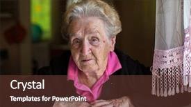  Presentation with elderly woman in nursing - Amazing theme having lonely people - portrait of elderly woman sitting backdrop and a tawny brown colored foreground