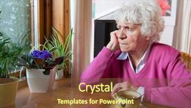  Presentation with old people - Audience pleasing presentation theme consisting of lonely people - very old woman in sitting backdrop and a tawny brown colored foreground