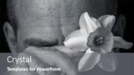  Presentation with black-man - Cool new slides with lonely-sad-adult-man backdrop and a gray colored foreground