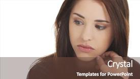  Presentation with sad woman lonely - Colorful PPT layouts enhanced with lonely sad woman deep backdrop and a tawny brown colored foreground