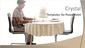  Presentation with birthday cake - Presentation having table with a birthday background and a white colored foreground