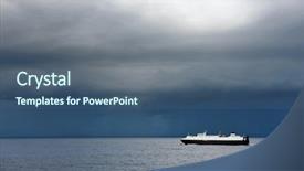  Presentation with ocean ship - Cool new slides with lonely ship in front backdrop and a ocean colored foreground