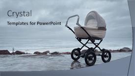  Presentation with lonely - PPT theme having lonely-stroller-outside-in-cold background and a light blue colored foreground