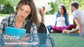  Presentation with lonely - Cool new PPT theme with lonely student feeling excluded backdrop and a  colored foreground