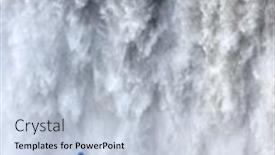  Presentation with powerful - Theme consisting of lonely-tourist-near-gorgeus-dettifoss background and a lemonade colored foreground