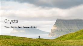  Presentation with denmark - Amazing slide deck having lonely-tourist-near-small-lake backdrop and a sky blue colored foreground