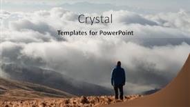  Presentation with lonely - Presentation theme enhanced with lonely-tourist-on-the-edge background and a light gray colored foreground