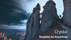  Presentation with romania - Cool new slides with lonely-traveler-in-ciucas-mountains backdrop and a ocean colored foreground