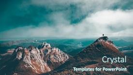  Presentation with romania - Presentation theme featuring lonely-traveler-in-ciucas-mountains background and a ocean colored foreground