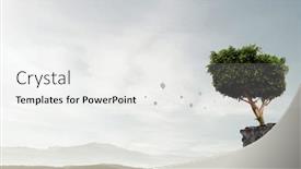  Presentation with lonely - Audience pleasing PPT theme consisting of lonely tree on rock top mixed media backdrop and a white colored foreground