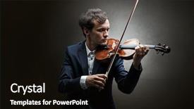  Presentation with lonely - Cool new slide set with lonely violinist composing on cello backdrop and a black colored foreground