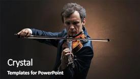  Presentation with cello pen - Theme with lonely violinist composing on cello background and a black colored foreground