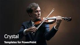  Presentation with cello pen - Cool new slide set with lonely violinist composing on cello backdrop and a black colored foreground