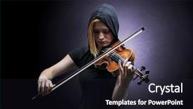  Presentation with lonely - Presentation theme consisting of lonely violinist composing on cello background and a wine colored foreground