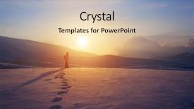  Presentation with far away - Slide deck with lonely woman standing far away background and a lemonade colored foreground