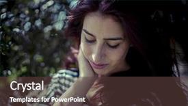  Presentation with indonesian forest - Colorful slide set enhanced with lonely women - depressed melancholic girl backdrop and a tawny brown colored foreground