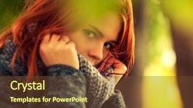  Presentation with outdoors - Beautiful presentation theme featuring lonely women - young woman outdoors autumn portrait backdrop and a tawny brown colored foreground