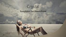  Presentation with lonely - PPT layouts having lonely women in a bikini background and a light gray colored foreground