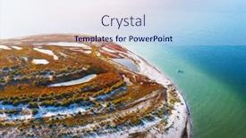  Presentation with black sea - Cool new presentation design with lonely-yacht-near-the-beach backdrop and a light blue colored foreground