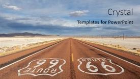 Presentation with route - PPT layouts enhanced with loney-portion-of-route-66 background and a light blue colored foreground