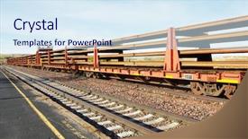  Presentation with north dakota - PPT layouts with long and empty train cars background and a sky blue colored foreground