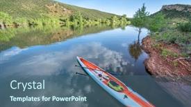  Presentation with racing - PPT theme having long-and-narrow-racing-stand background and a ocean colored foreground