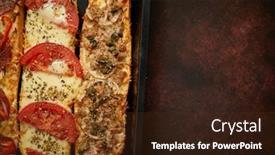  Presentation with tuna - PPT layouts having long-baguettes-pizza-sandwiches background and a wine colored foreground