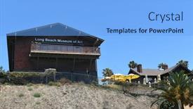  Presentation with neighborhood - Slides with long-beach-california-5-july background and a light blue colored foreground