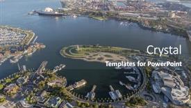  Presentation with beach rainbow - PPT theme with long-beach-california-usa-august background and a dark gray colored foreground