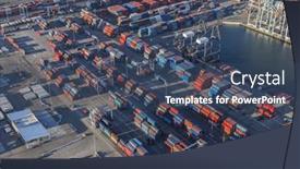  Presentation with cargo - Theme having long-beach-california-usa-august background and a ocean colored foreground