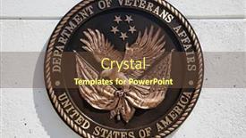  Presentation with veterans - Colorful slide set enhanced with long-beach-california-usa-march backdrop and a tawny brown colored foreground