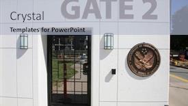  Presentation with veterans - PPT theme with long-beach-california-usa-march background and a light blue colored foreground