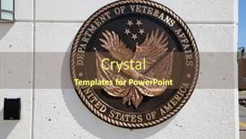  Presentation with veterans - Theme with long-beach-california-usa-march background and a tawny brown colored foreground