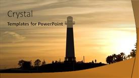  Presentation with sunset beach - Presentation theme with long-beach-harbor-lighthouse-back background and a  colored foreground