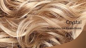  Presentation with long hair - Slides consisting of long blond hair as background background and a coral colored foreground