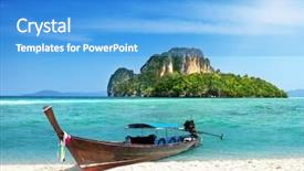  Presentation with thailand - Slide deck featuring long boat and poda island background and a teal colored foreground