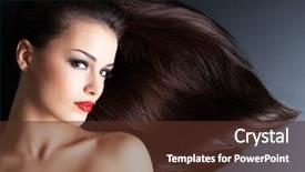  Presentation with brown and purple - Slide set enhanced with long brown straight hair background and a tawny brown colored foreground