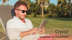  Presentation with reading festival - Slides enhanced with long chair in the garden background and a coral colored foreground