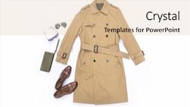  Presentation with leather shoes - PPT theme with long coat with leather shoes background and a lemonade colored foreground