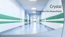 Presentation with hospital acquire infection control and prevention - Cool new presentation theme with long corridor in hospital backdrop and a light blue colored foreground
