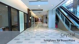  Presentation with modern building - Amazing slide deck having long-corridor-in-modern-building backdrop and a light blue colored foreground