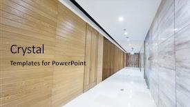  Presentation with lamps - PPT theme enhanced with long corridor with the lamps background and a coral colored foreground