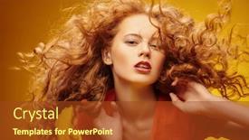  Presentation with long hair - Slide deck consisting of long-curly-red-hair-portrait background and a tawny brown colored foreground