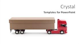  Presentation with truck - Amazing PPT theme having long-delivery-truck backdrop and a white colored foreground